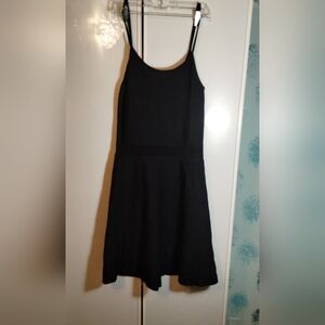 Sandro Midi A-line Black Stretchy Knitted Dress Sz M Excellent Condition